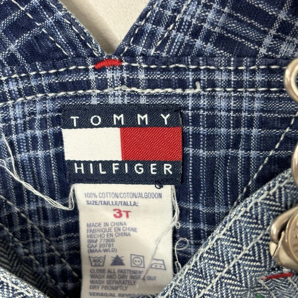 Tommy Hilfiger Bib Denim Overalls 3T Conductor‎ Train Carpenter Vintage Stripe